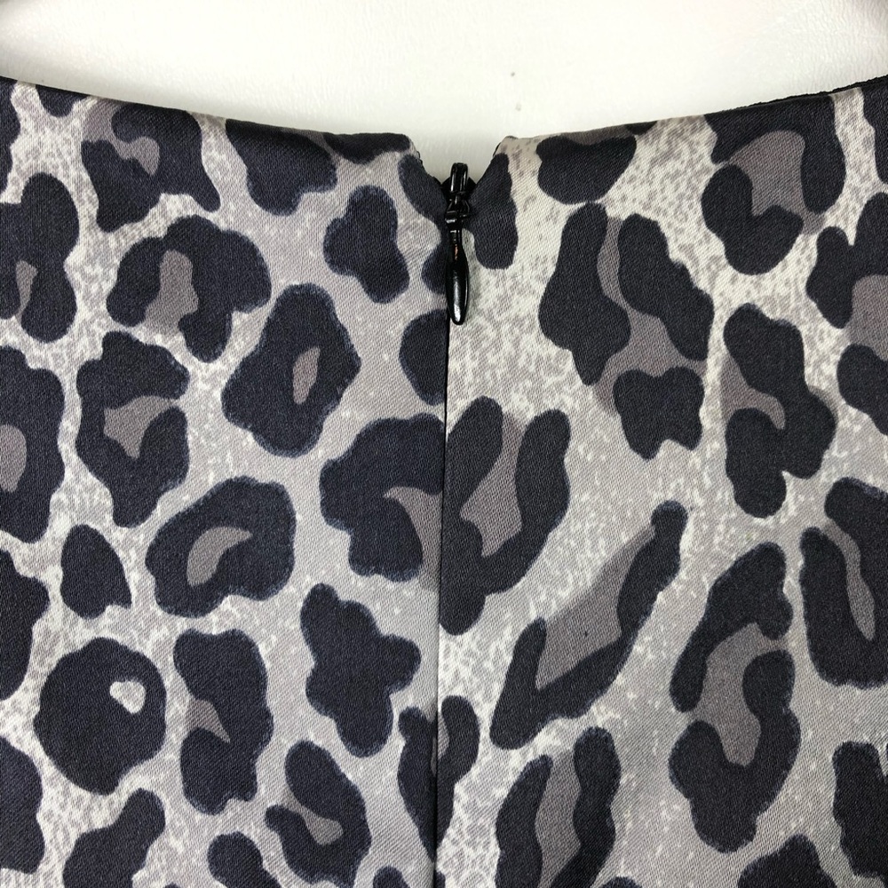 Cache Silver Leopard Print V Neck Sleeveless Dress - image 5